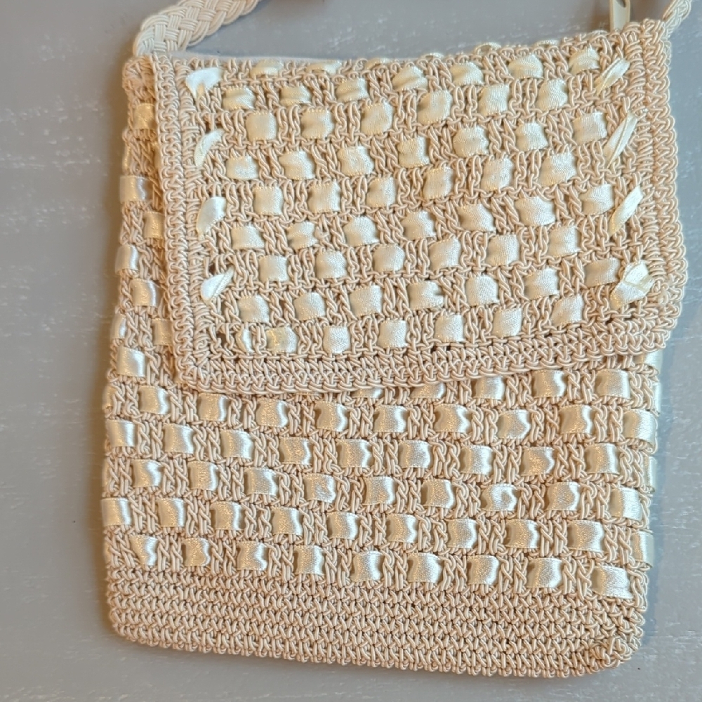 Crochet‎ Bags (2) Cream & Orange image 2
